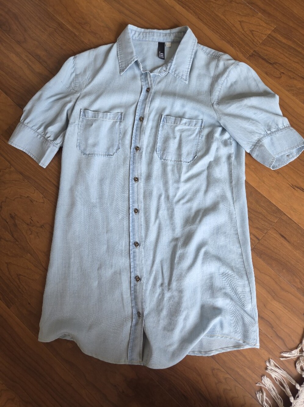 Kut from the Kloth Light Blue Button-Down Casual Shirt Dress
